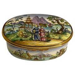 Vintage Cartier Hand Painted Enamel Porcelain Trinket Box