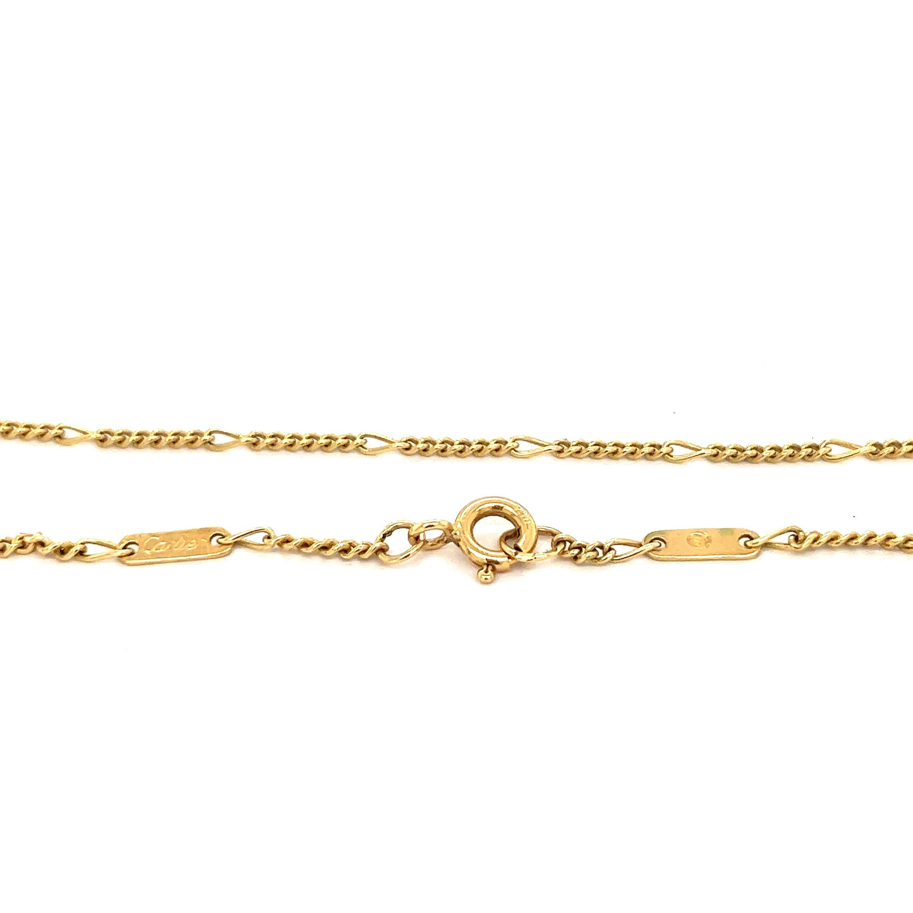 Cartier, collier à pendentif à la main en or en vente 1