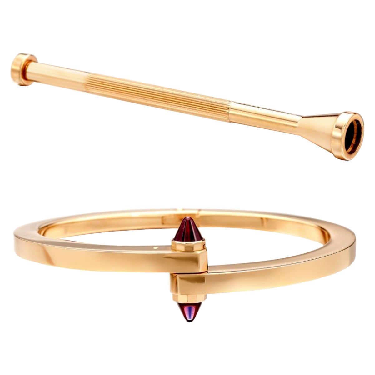 Cartier Armreif aus Roségold mit Amethyst und Handschnalle