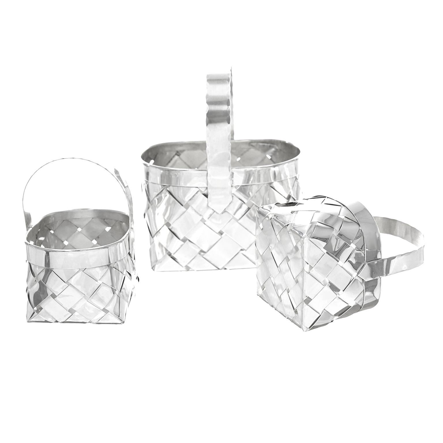 Cartier Handmade Sterling Baskets, Set of 7 2