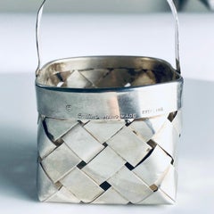 Cartier Handmade Sterling Silver Woven Mint Basket