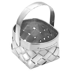 Cartier Handmade Sterling Silver Woven Mint Basket
