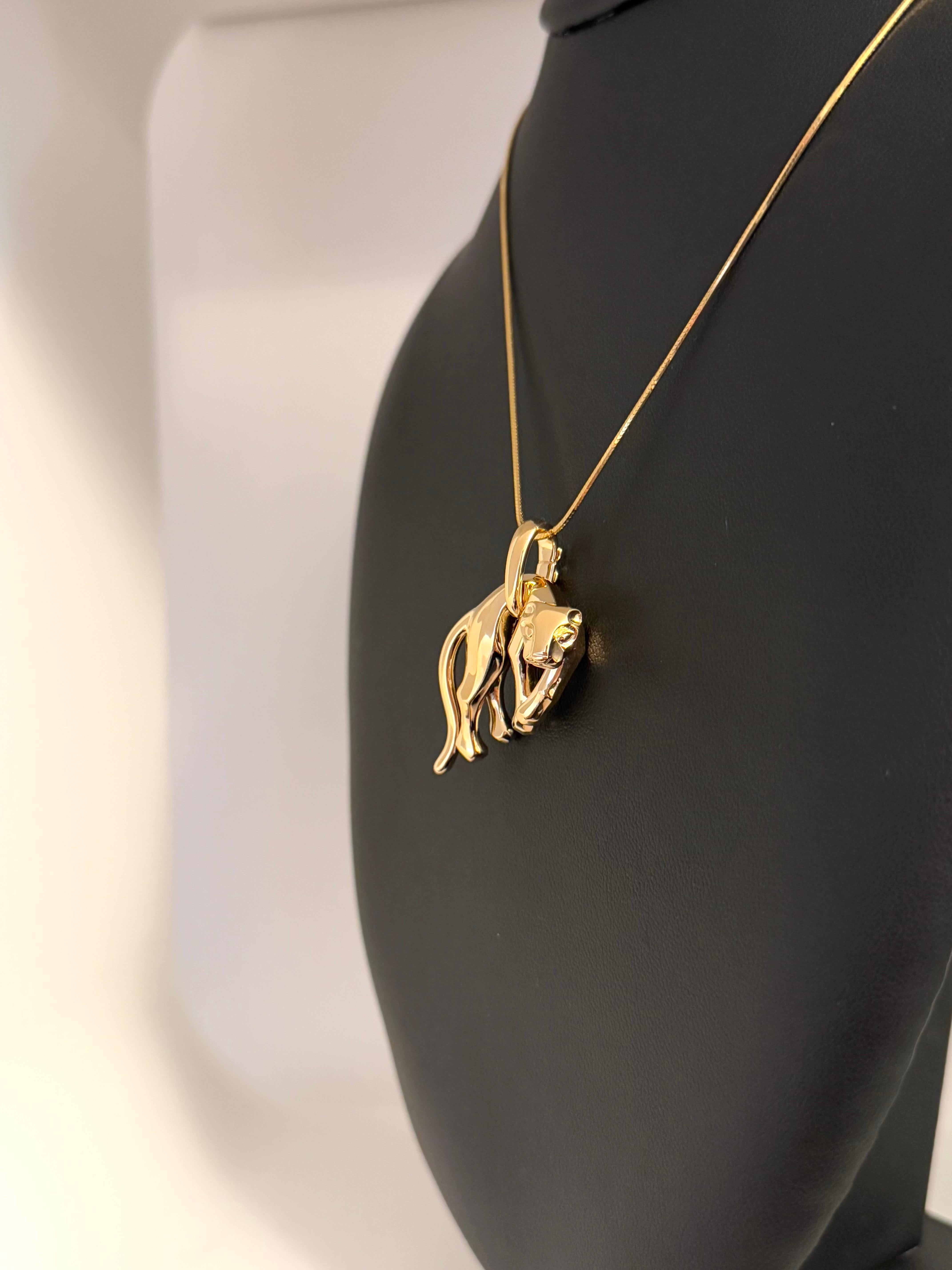 Modern Cartier Hanging Panther 18karat Yellow Gold Pendant