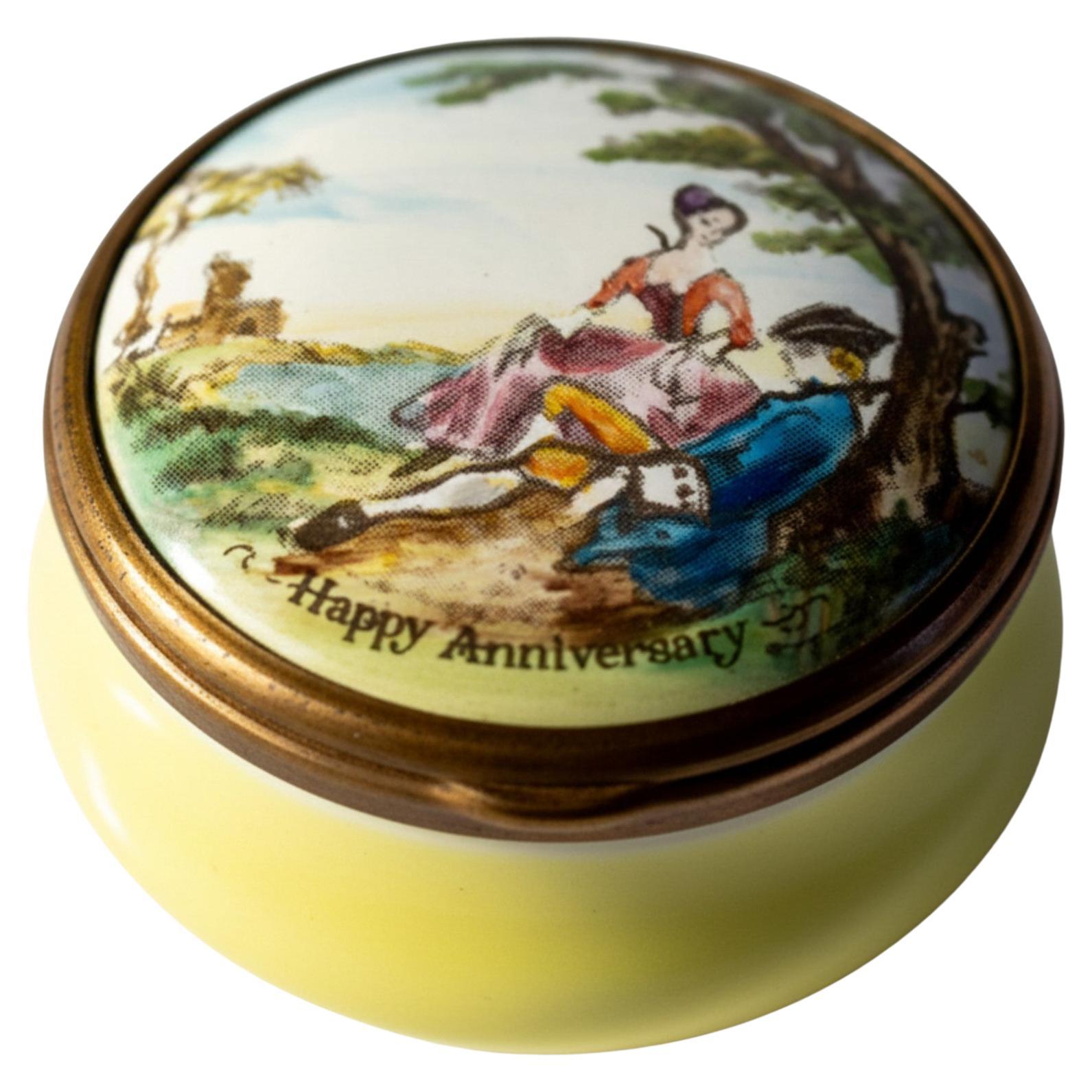 Cartier “Happy Anniversary” Limited-Edition Enamel Trinket Box For Sale