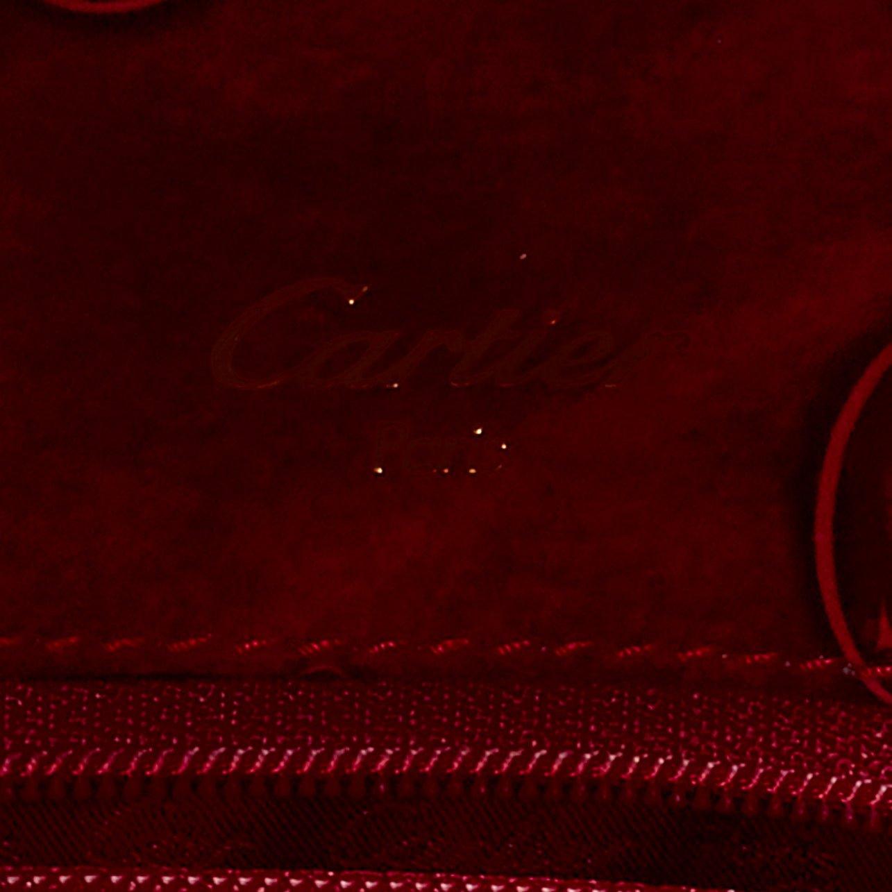 CARTIER Happy Birthday Bordeaux red hard calfskin logo boxy backpack For Sale 5