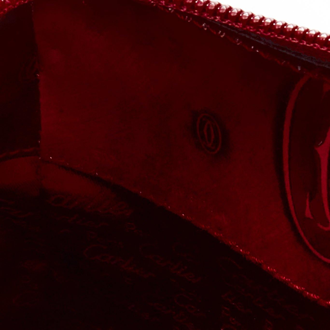 CARTIER Happy Birthday Bordeaux red hard calfskin logo boxy backpack For Sale 4