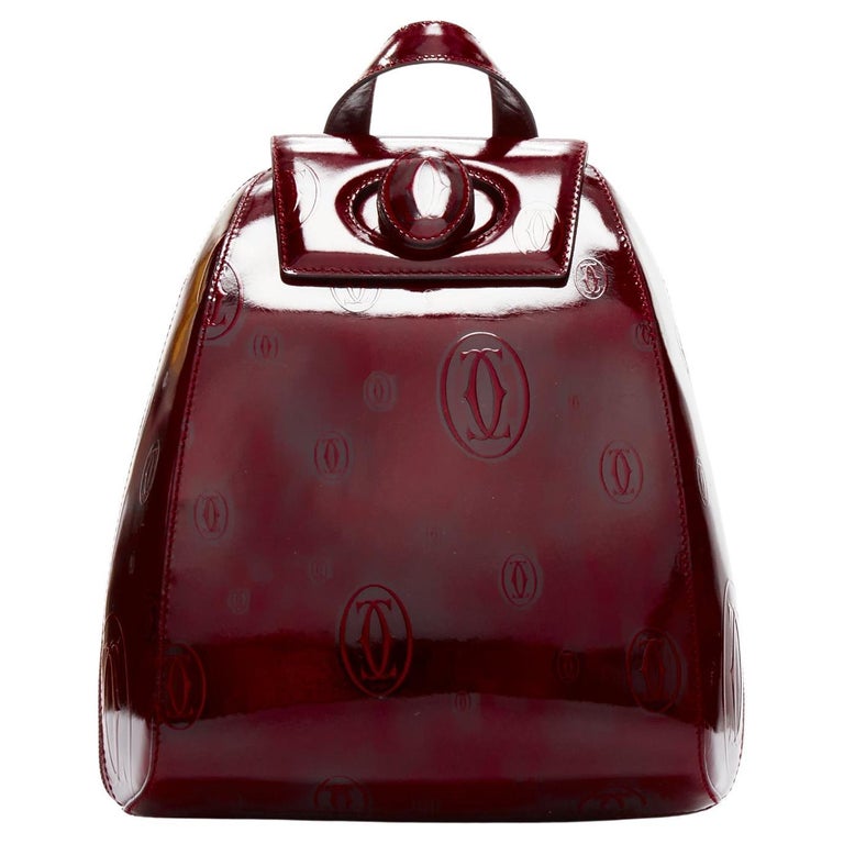 CARTIER Happy Birthday Sac à dos boxy en cuir de veau dur rouge