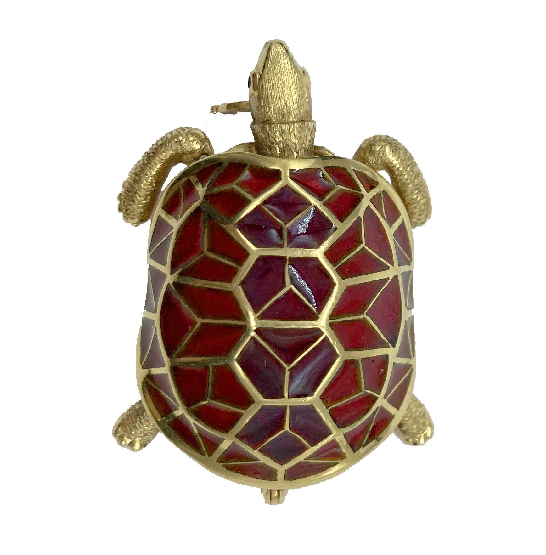 Cartier Hardstone Turtle Brooch In Good Condition In New York, NY