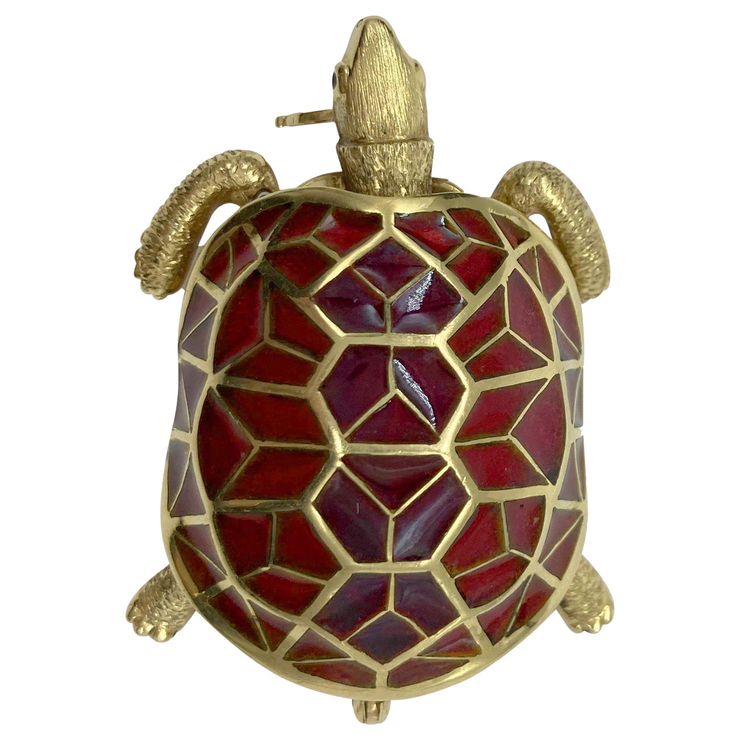 Cartier Hardstone Turtle Brooch