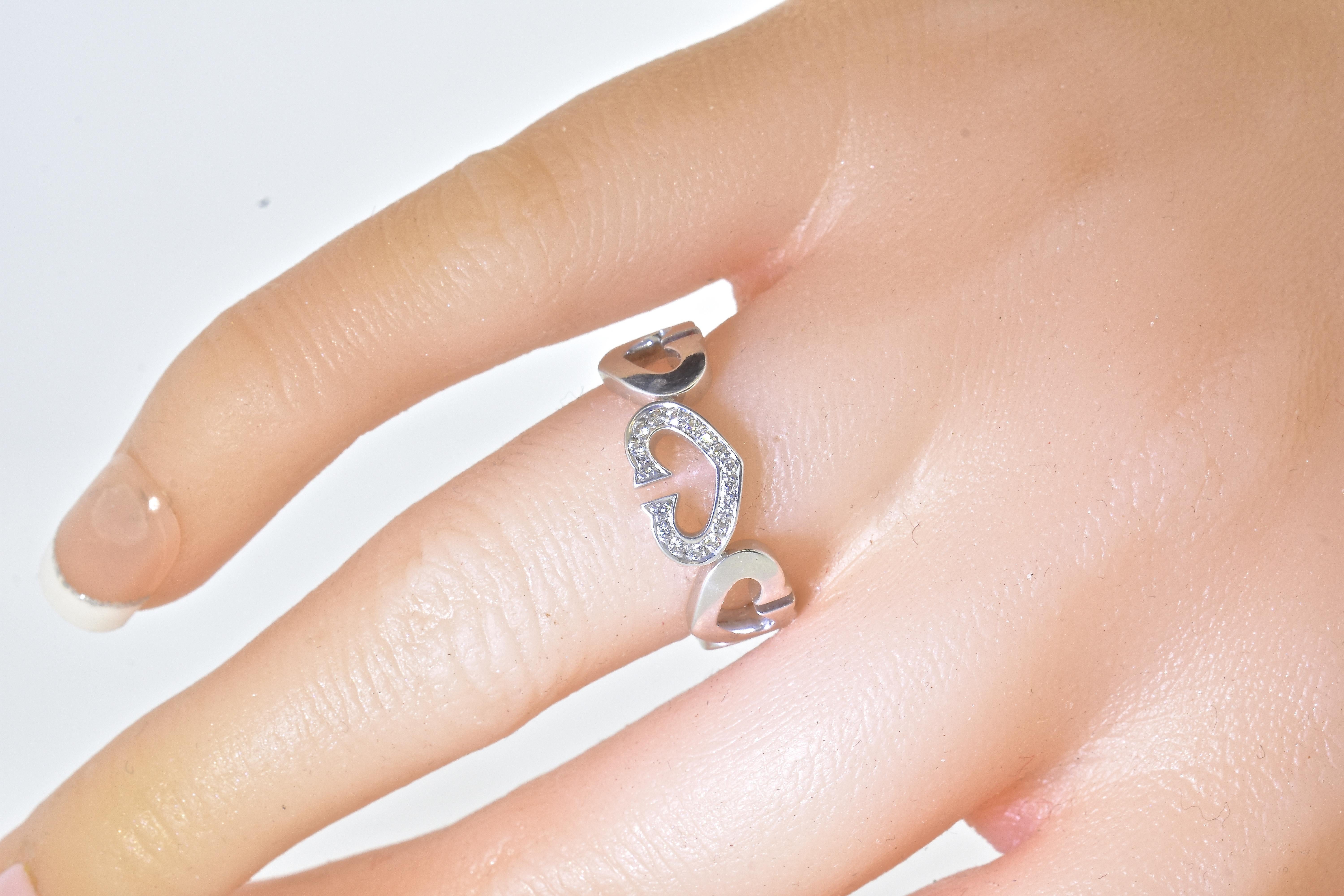 Cartier Ring aus 18 Karat Weißgold mit Herz und Symbol Diamant 1