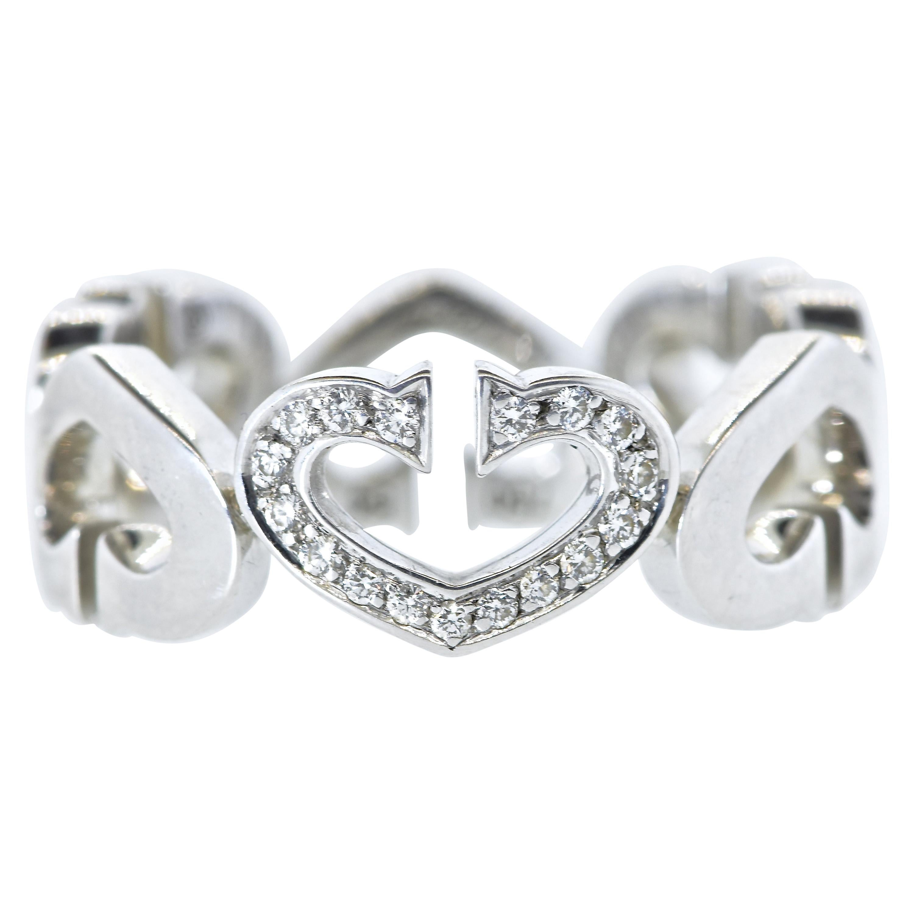 Cartier Heart and Symbol Diamond 18K White Gold Ring