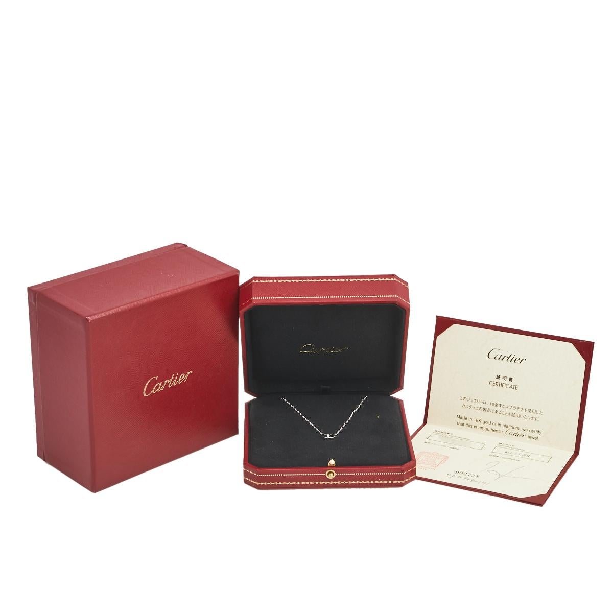 Cartier Heart C 18K White Gold Diamond Necklace 1