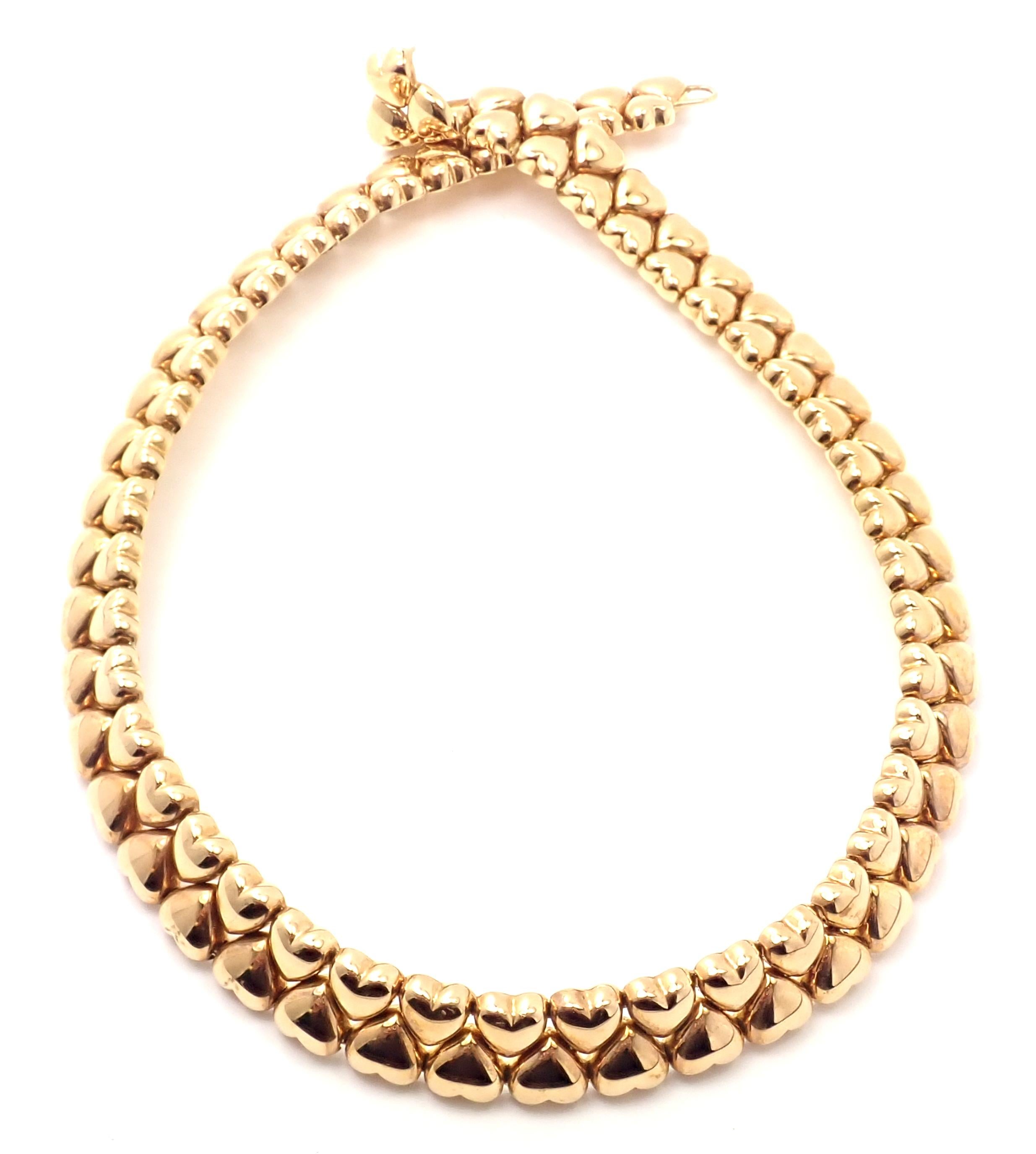 Cartier Heart Choker Yellow Gold Necklace In Excellent Condition In Holland, PA