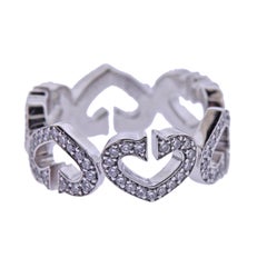 Cartier Heart Diamond Gold Band Ring