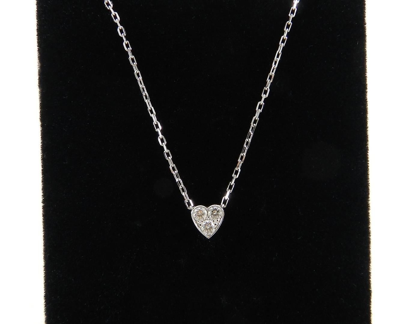 Cartier Heart of Cartier Mini 18 Karat White Gold Diamond Heart Necklace 1