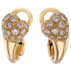 CARTIER Herz Pave Diamant Gelbgold Ohrringe