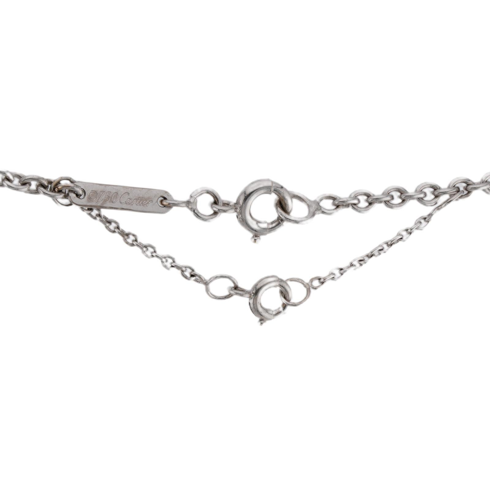 Cartier Ciondolo a forma di cuore con pavé di diamanti in oro bianco 18 carati in vendita 3