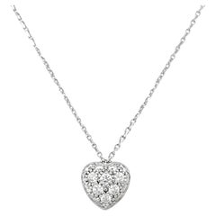 Cartier Ciondolo a forma di cuore con pavé di diamanti in oro bianco 18 carati