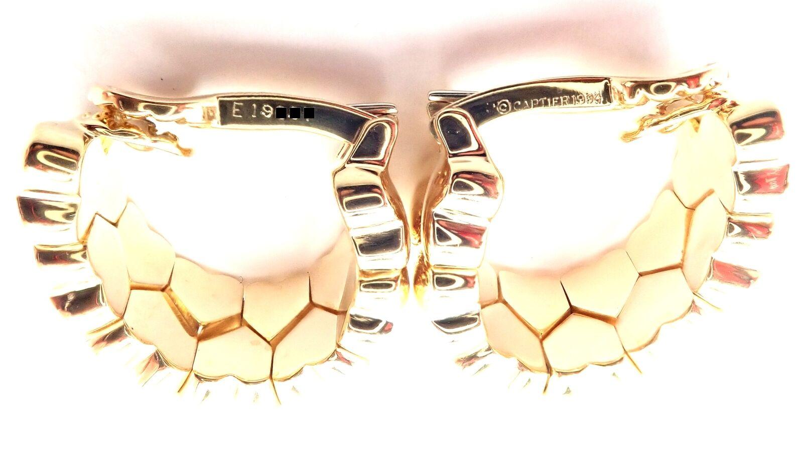 Cartier Double Heart Shaped Yellow Gold Hoop Earrings For Sale 3