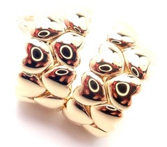 Cartier Double Heart Shaped Yellow Gold Hoop Earrings