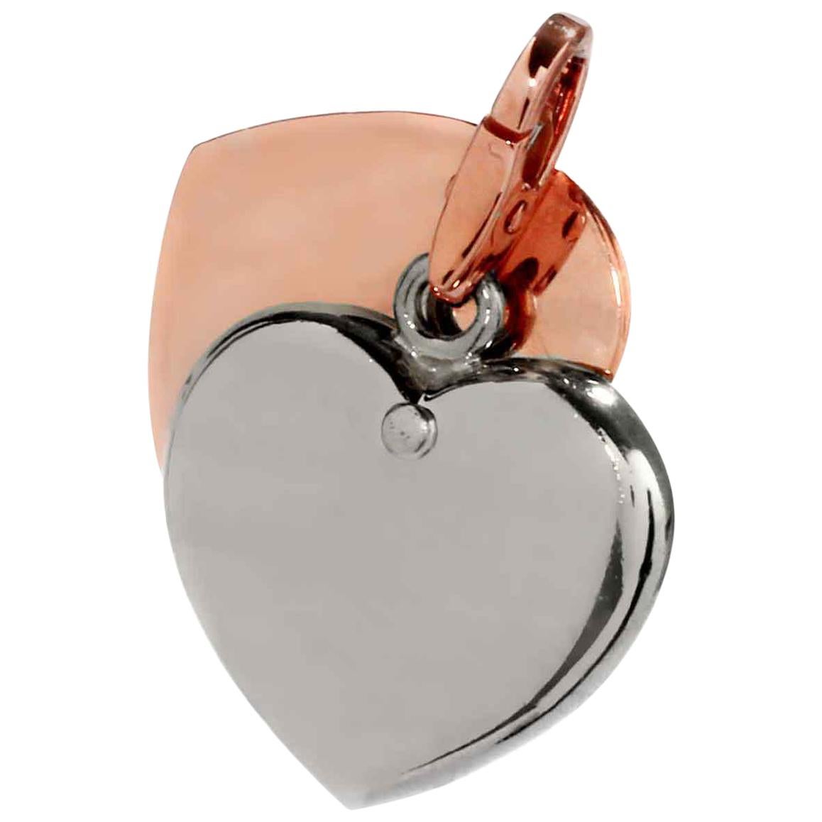 Cartier Heart Two-Color Gold Charm Pendant For Sale