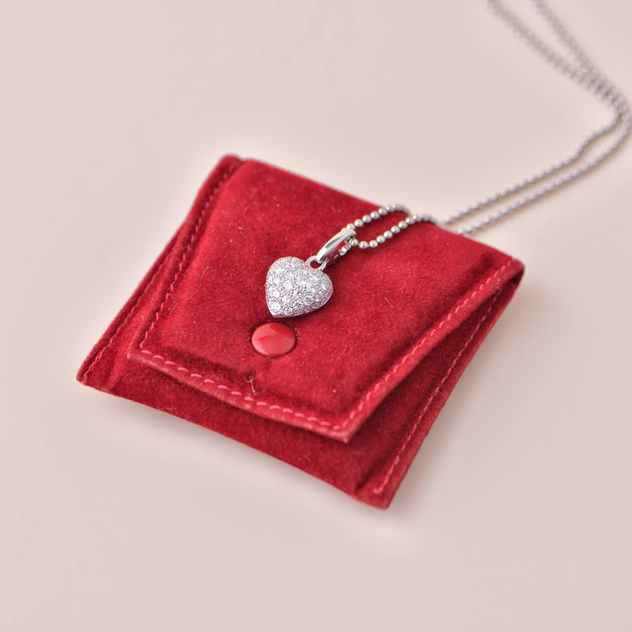 Cartier Hearts and Symbols Diamond Heart White Gold Pendant Necklace In Excellent Condition For Sale In Banbury, GB