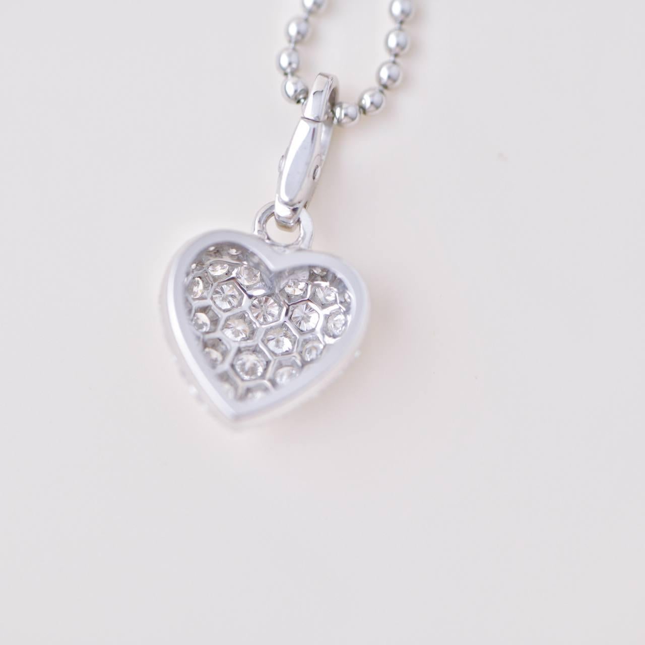 Cartier Hearts and Symbols Diamond Heart White Gold Pendant Necklace For Sale 2