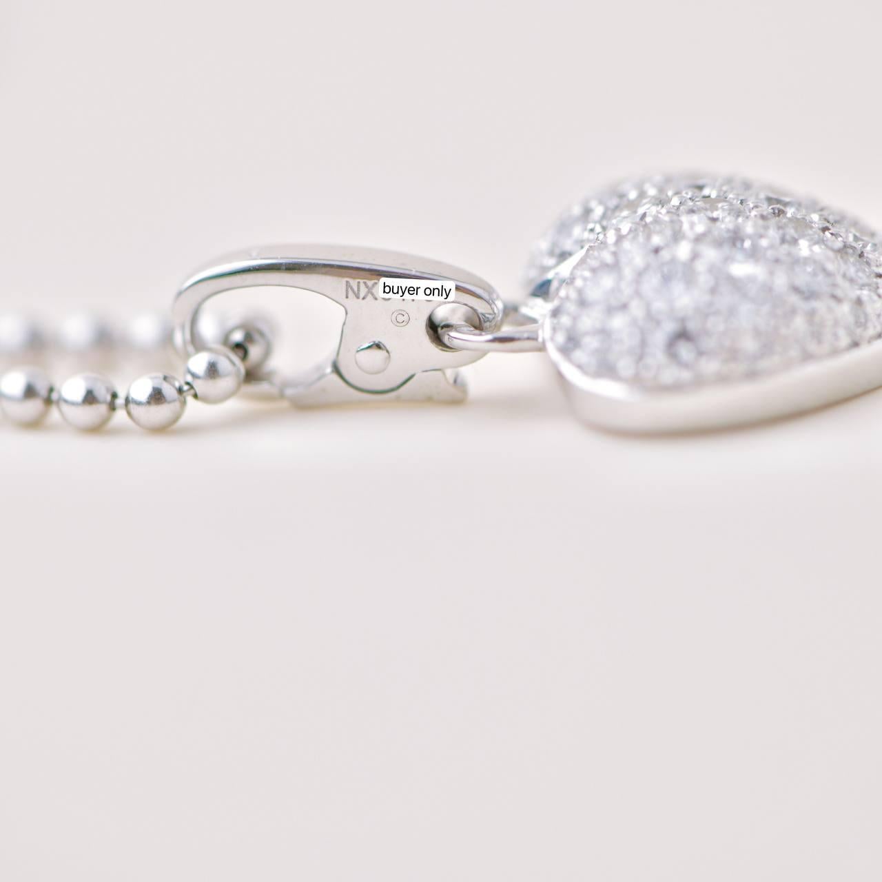 Cartier Hearts and Symbols Diamond Heart White Gold Pendant Necklace For Sale 3