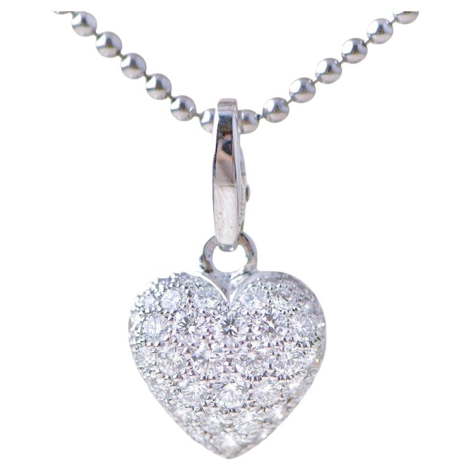 Cartier Hearts and Symbols Diamond Heart White Gold Pendant Necklace