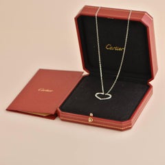 Cartier Hearts and Symbols Large Diamond 18k White Gold Pendant Necklace