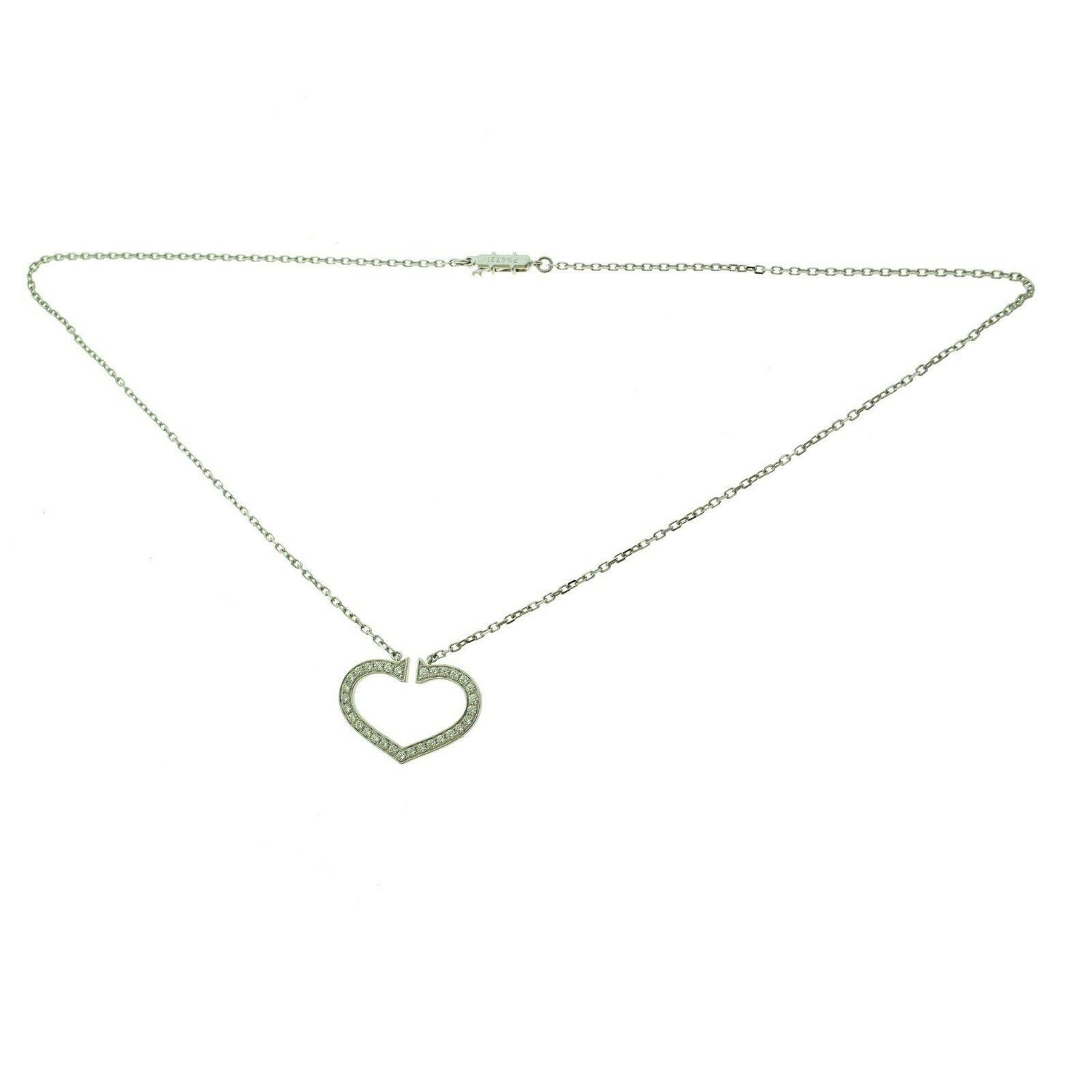 Cartier Hearts and Symbols Large Diamond Heart 18 Karat Gold Pendant  Necklace For Sale at 1stDibs