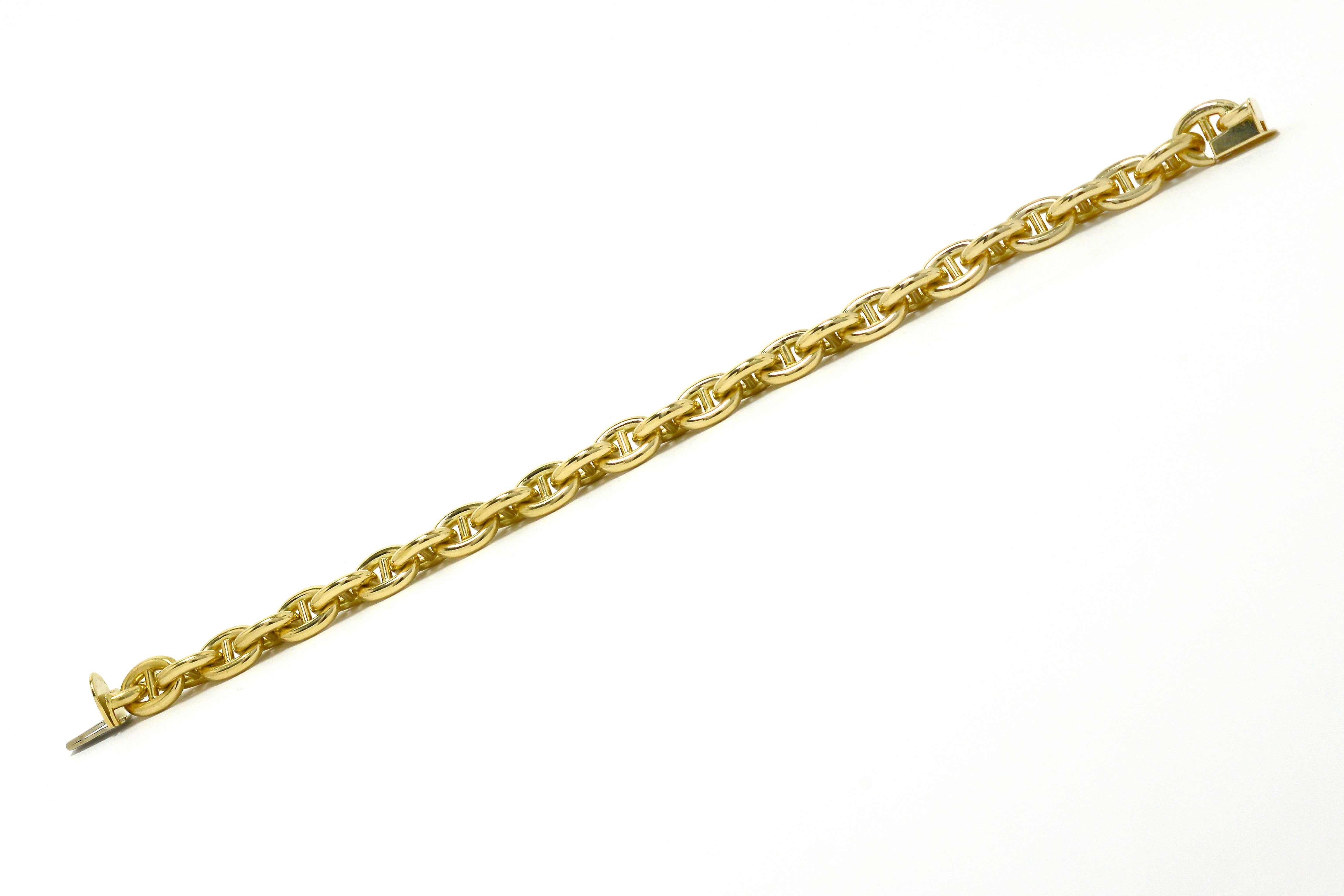 Cartier Heavy 18K Gold Vintage Link Bracelet Wide Nautical Anchor Chain Mariner In Good Condition In Santa Barbara, CA