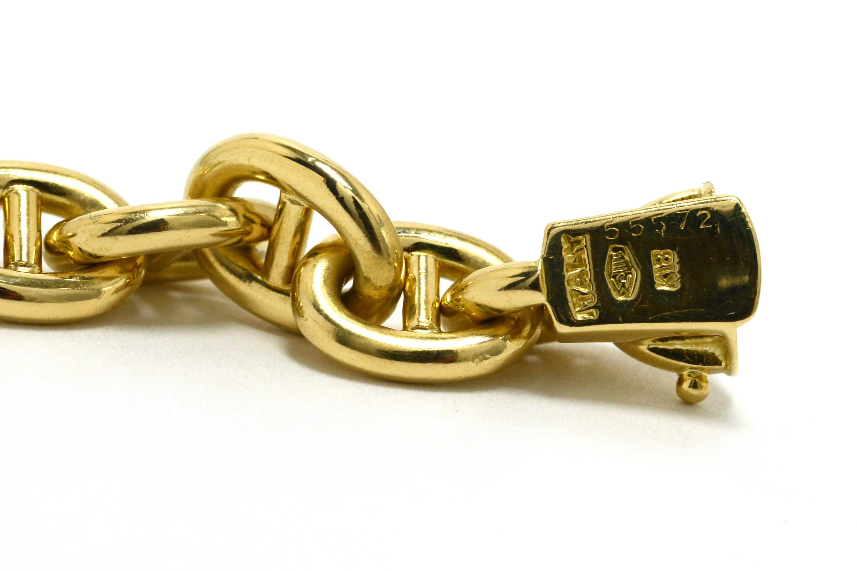 Cartier Heavy 18K Gold Vintage Link Bracelet Wide Nautical Anchor Chain Mariner 1