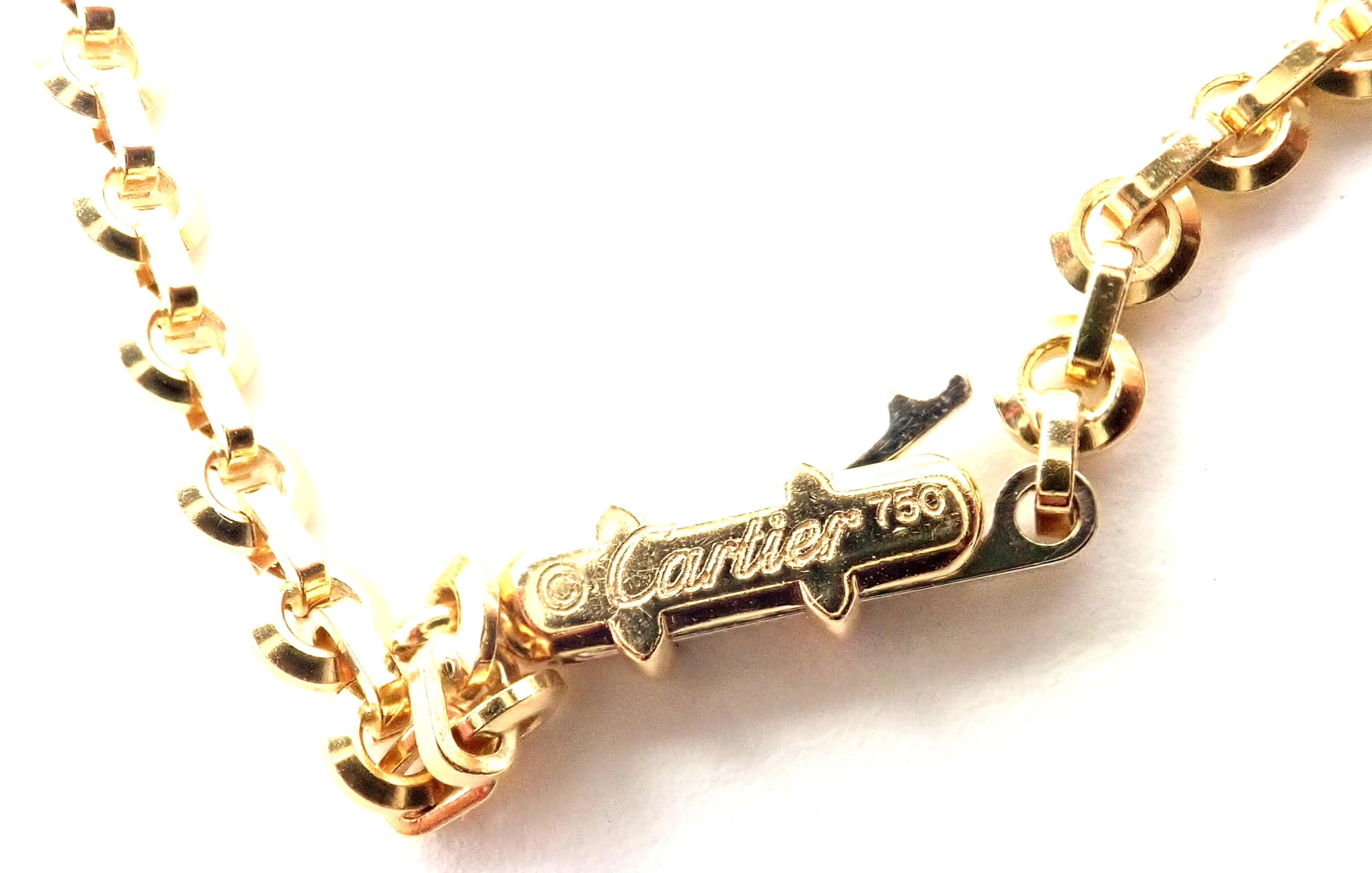 Cartier Hematite Dolphin Yellow Gold Pendant Link Necklace For Sale 6