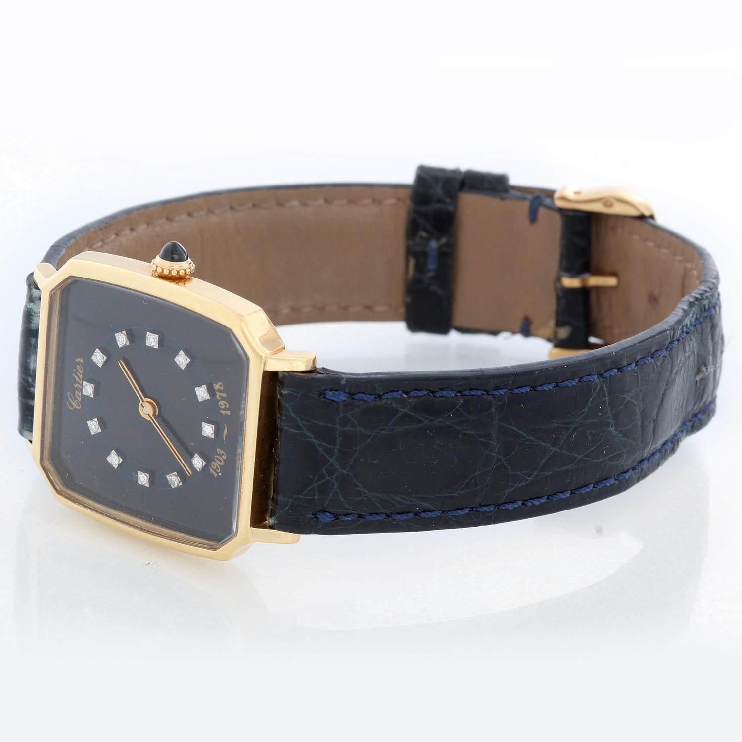 Cartier Henry Ford II Presentation 18K Yellow Gold Ladies Watch - Manual winding. 18K Yellow gold ( 28 MM ) Case back engraved 
