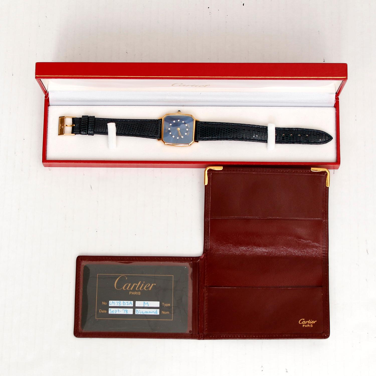 Cartier Henry Ford II Presentation 18K Yellow Gold Midsize Watch In Excellent Condition In Dallas, TX