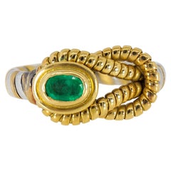 Cartier Hercules Knot Emerald Gold Ring