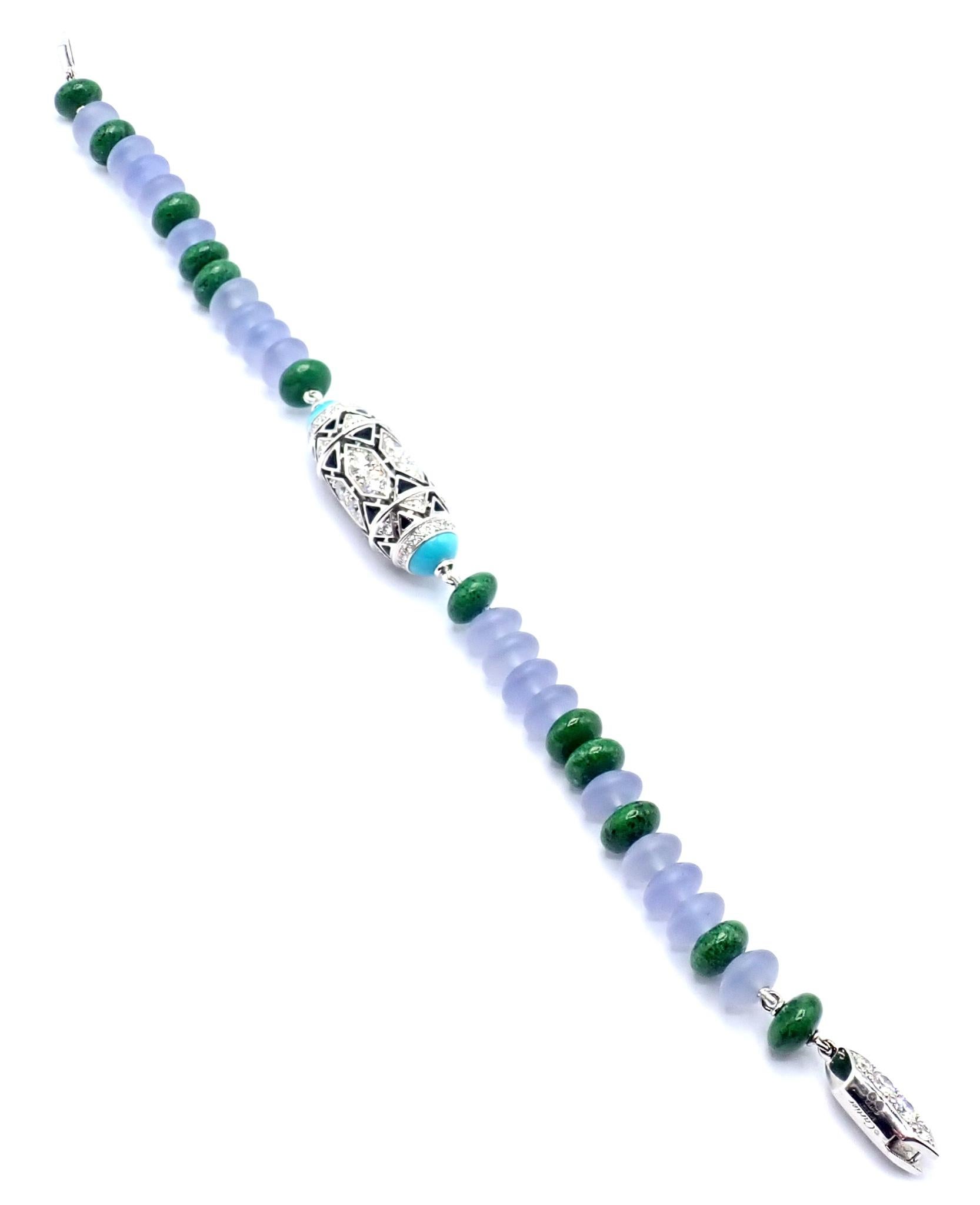 Cartier High Jewelry Géometrie &Contrastes Smaragd-Türkis-Weißgold-Armband für Damen oder Herren im Angebot