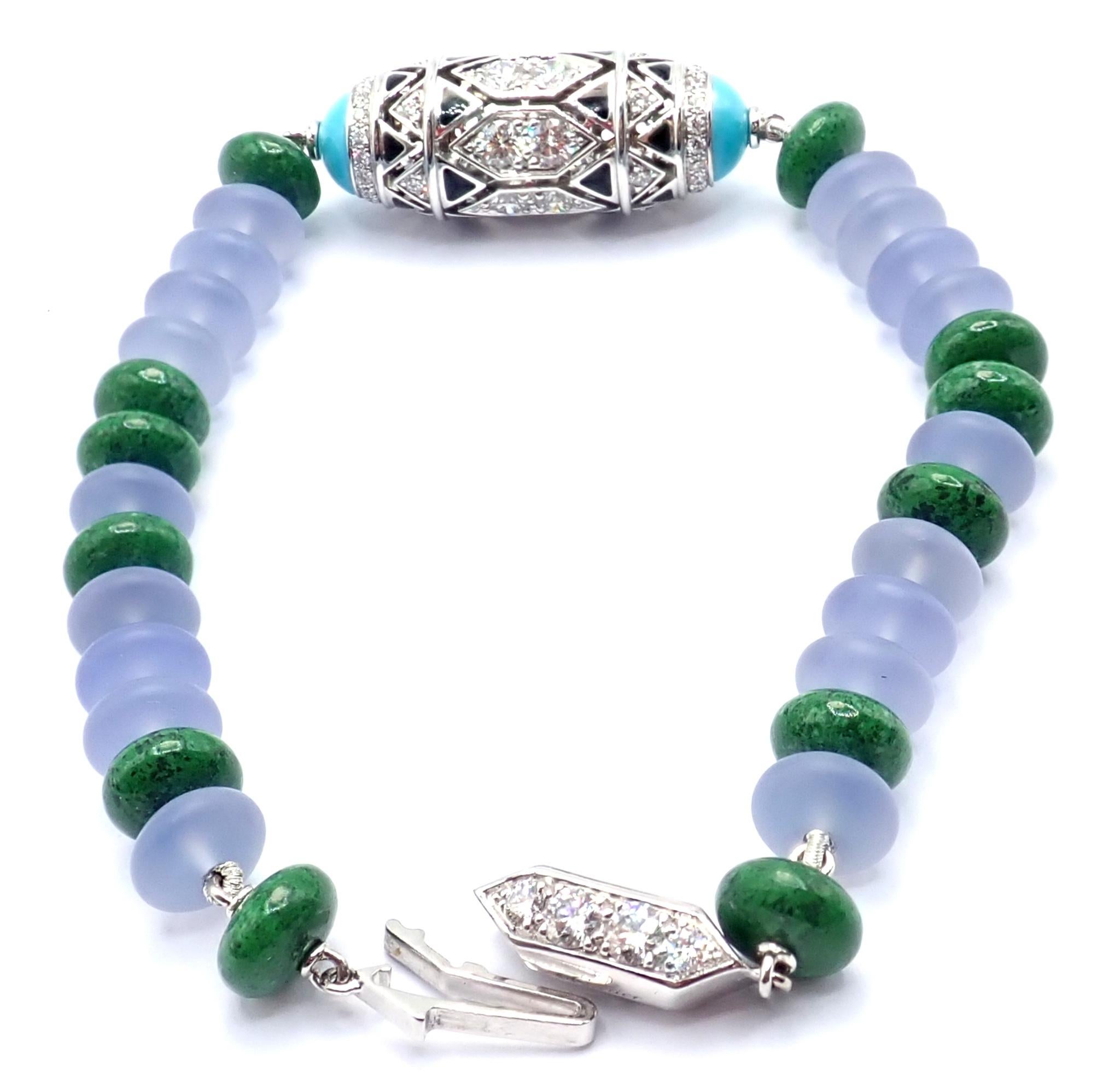 Cartier High Jewelry Géometrie &Contrastes Smaragd-Türkis-Weißgold-Armband im Angebot 1