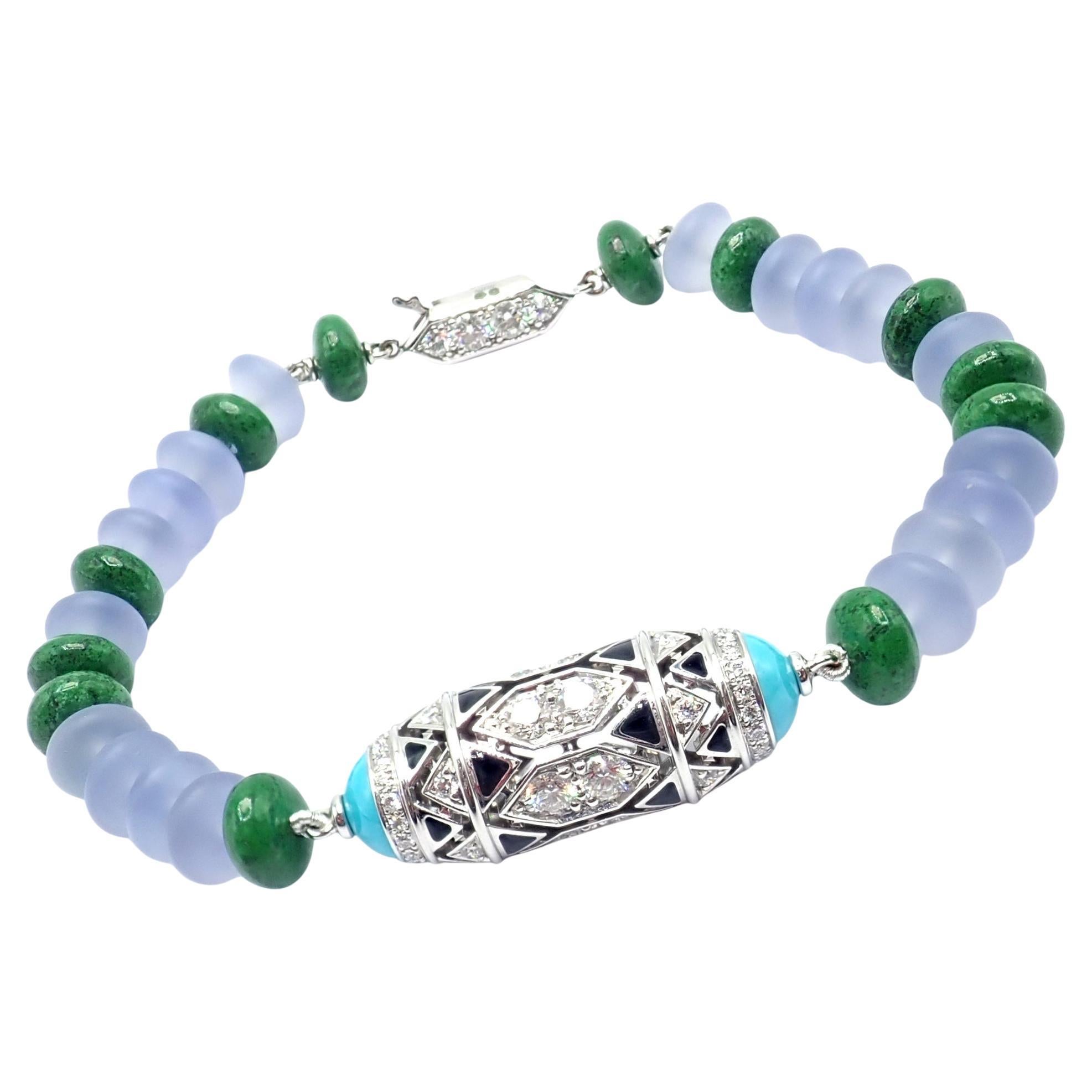 Cartier High Jewelry Géometrie &Contrastes Smaragd-Türkis-Weißgold-Armband