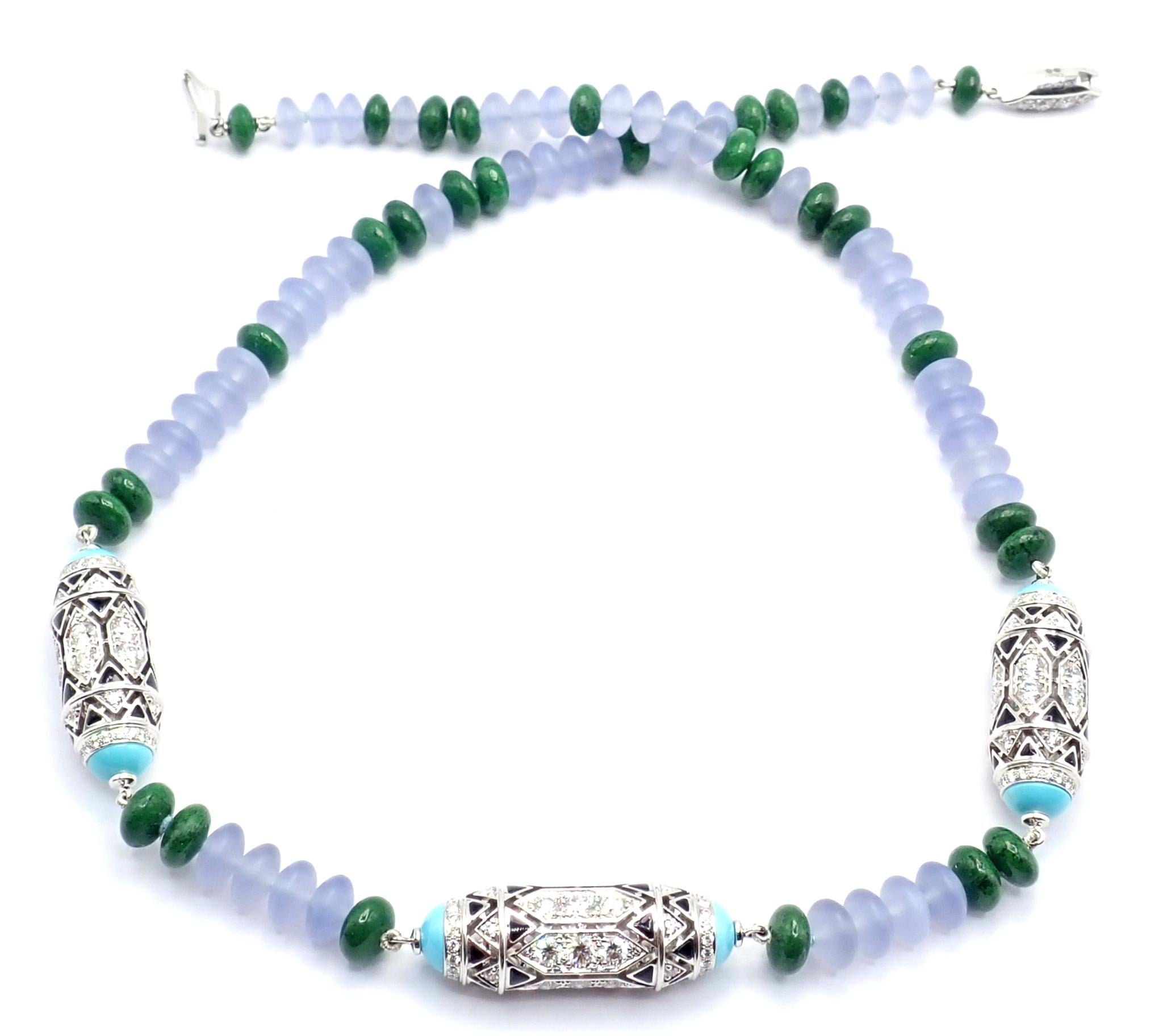Cartier High Jewelry Géometrie &Contrastes Smaragd Türkis Weißgold Halskette im Angebot 11