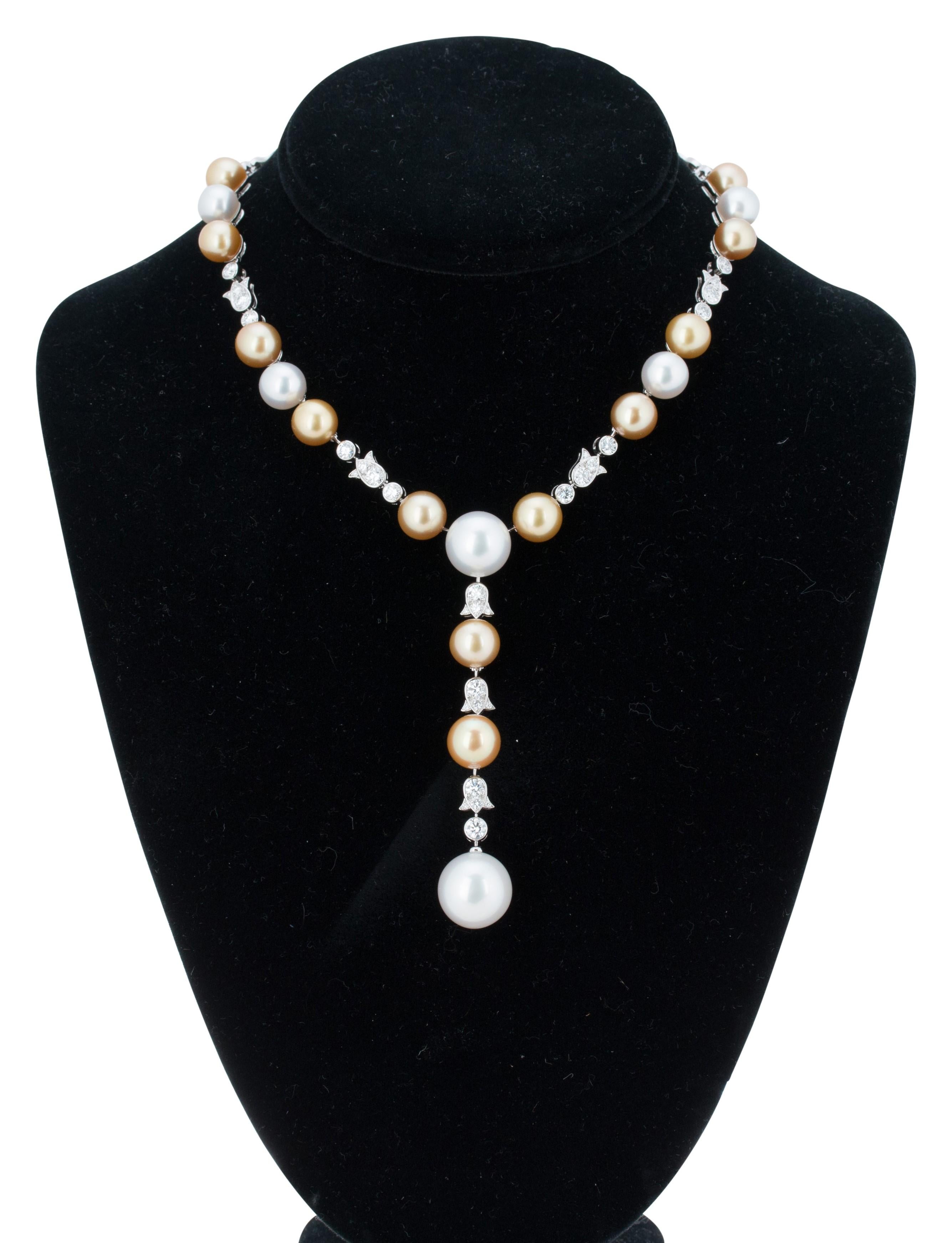 Cartier High Jewelry Platinum Diamond and Pearl Necklace 1