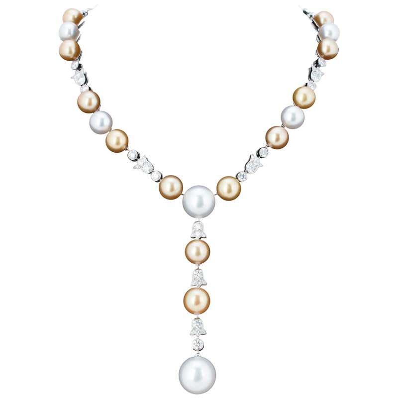 Cartier High Jewelry Platinum Diamond and Pearl Necklace at 1stDibs ...