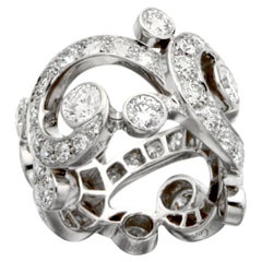 Cartier Bague cocktail haute joaillerie en platine et diamants