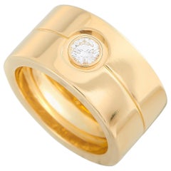 Cartier High Love 18 Karat Yellow Gold Diamond Wide Band Ring
