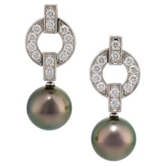 CARTIER Himalaya earrings in white gold pearls and diamonds