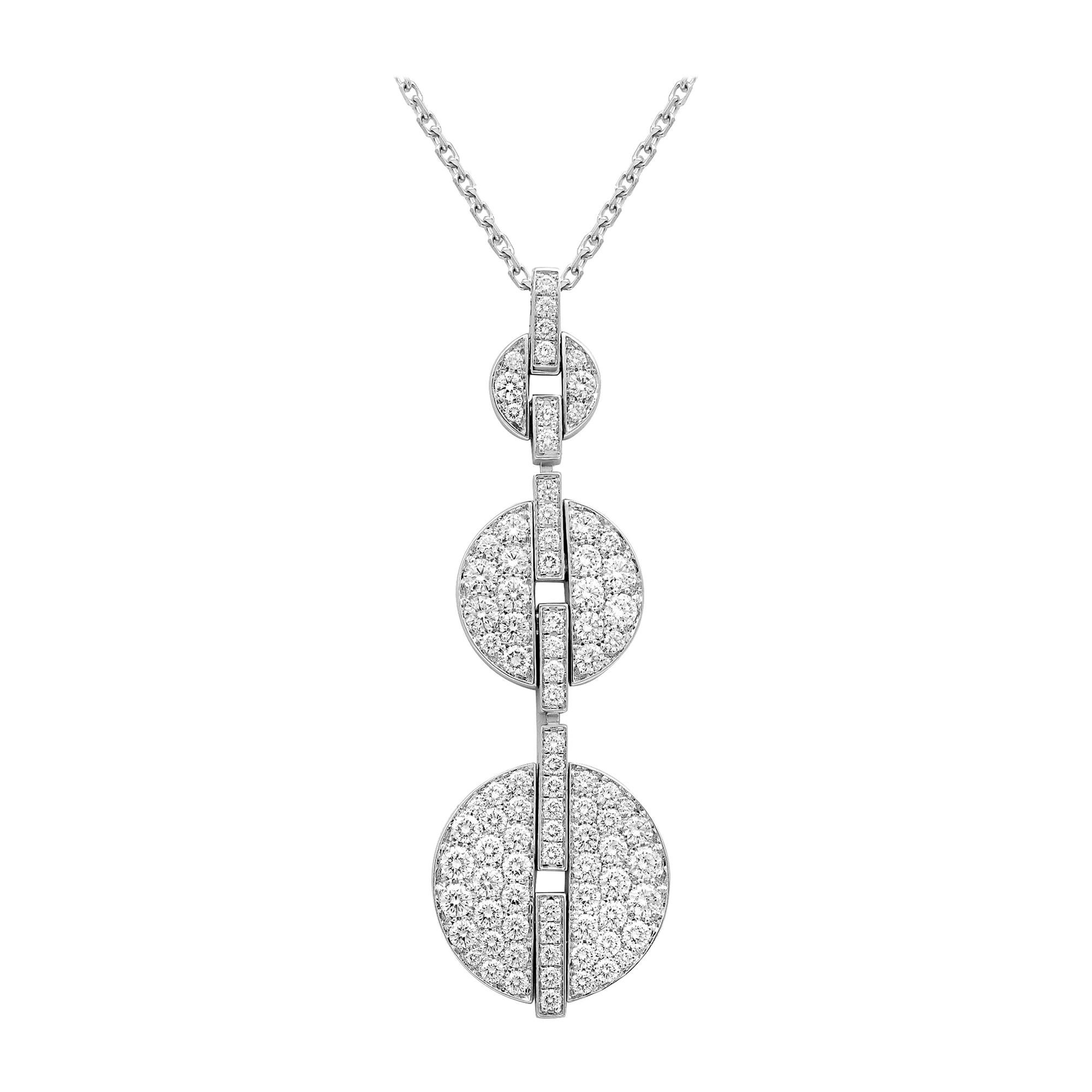 Cartier Himalia 18 Karat White Gold Diamond Pendant Necklace 4.55 Carat