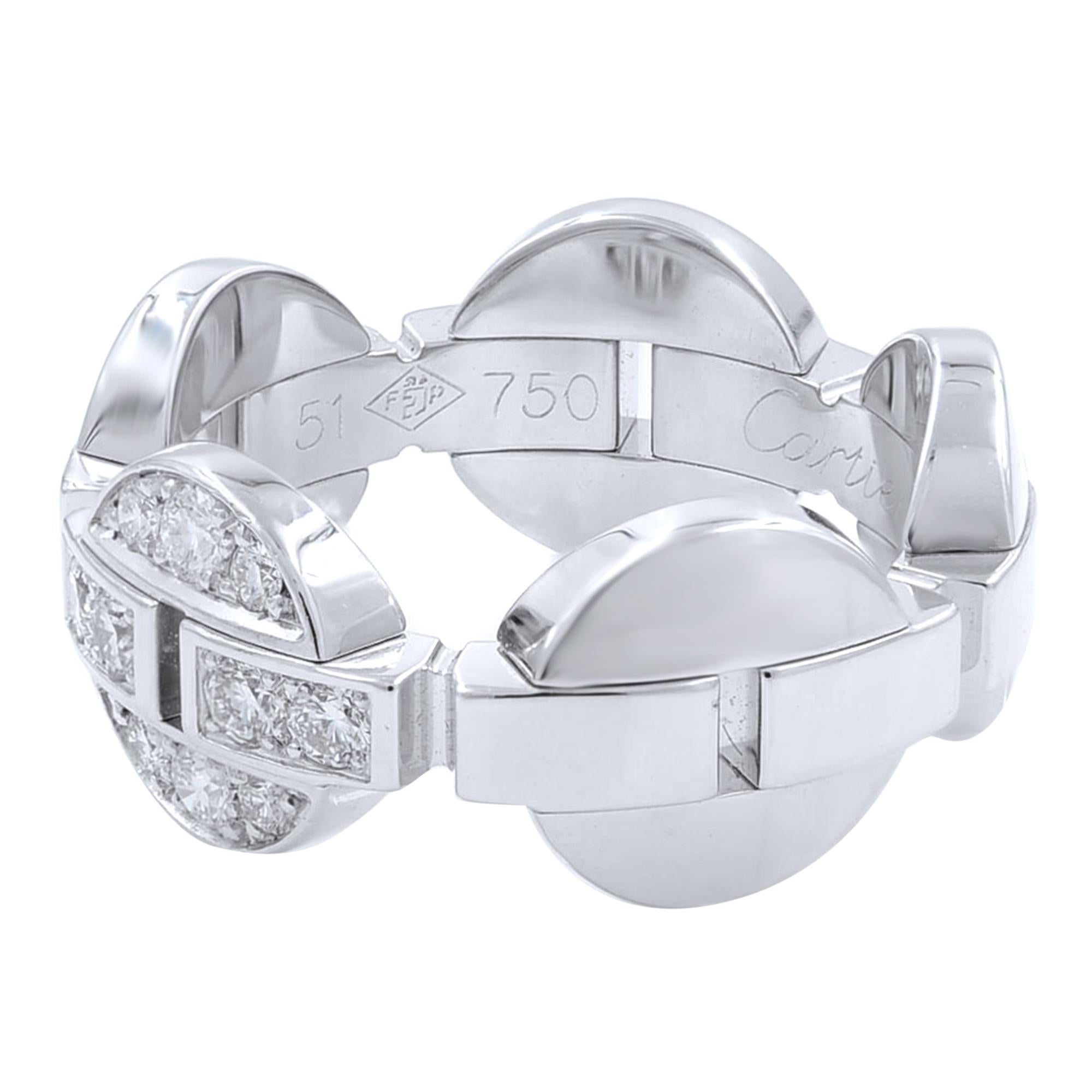 Modern Cartier Himalia 18 Karat White Gold Diamonds Ring