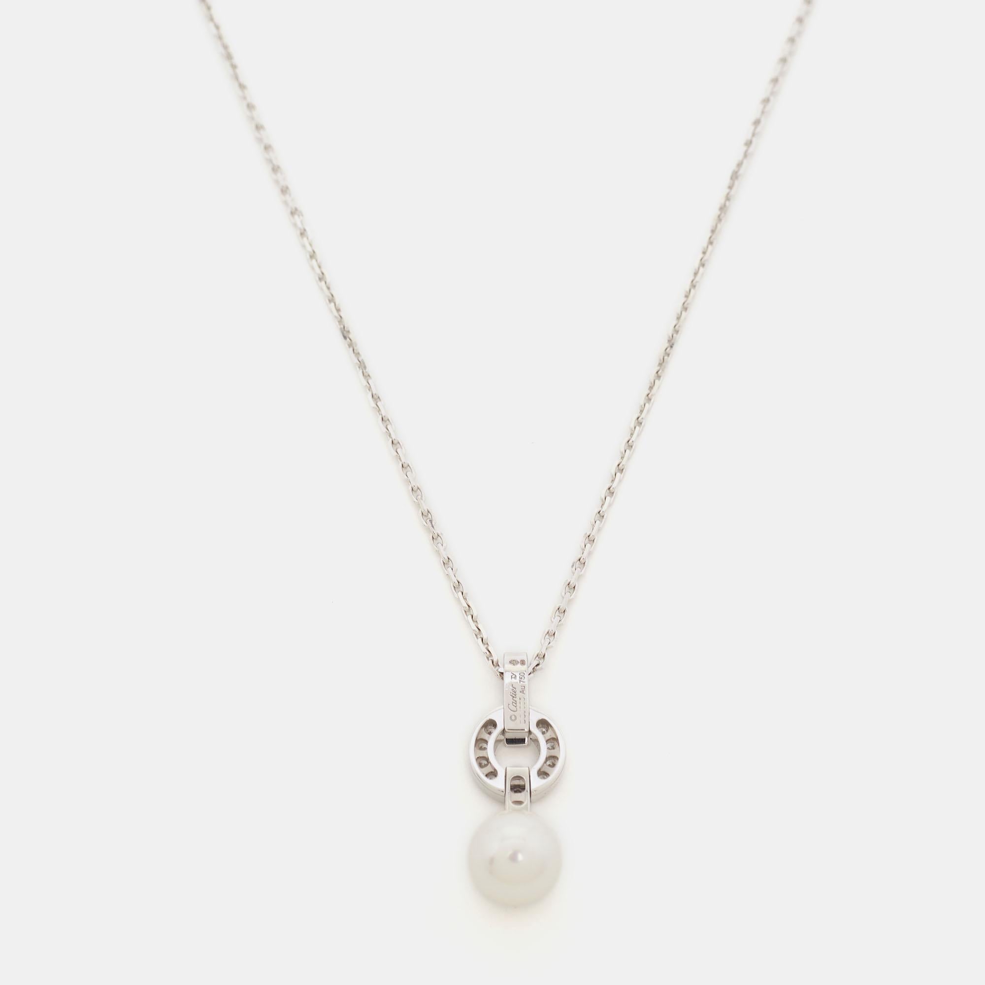Redefining elegance, glamour, and classic styles with each of their creations, Cartier is known for owning the world's most spectacular diamonds. These sparkling diamond necklace is from the Himalia collection. It is fashioned in a minimalist design