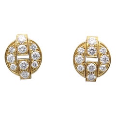 Cartier Himalia Diamond 18 Karat Gold Stud Earrings